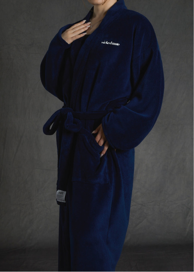 FLEECE GOWN / navy