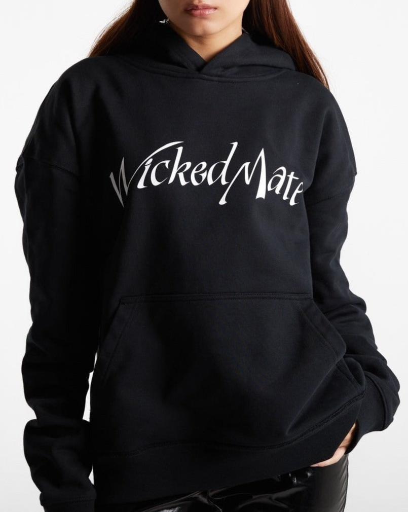 WICKED MATE CALLIGRAPHY LOGO HOODIE / BLACK