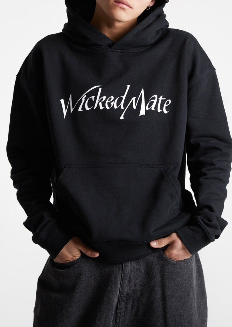WICKED MATE CALLIGRAPHY LOGO HOODIE / BLACK