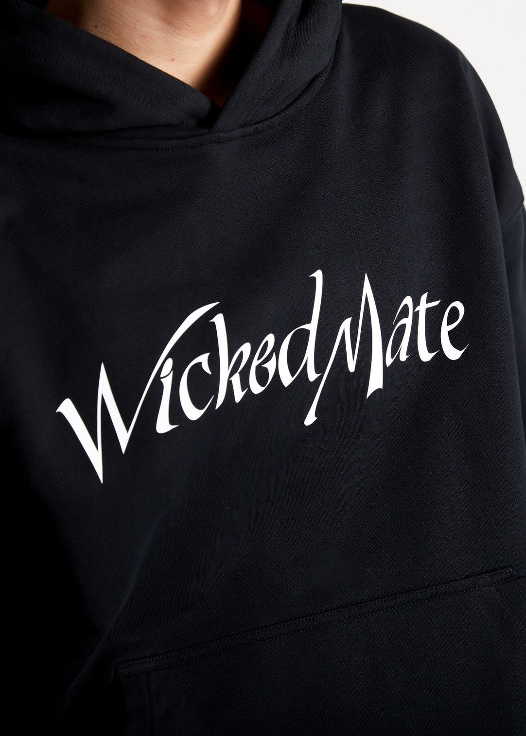 WICKED MATE CALLIGRAPHY LOGO HOODIE / BLACK